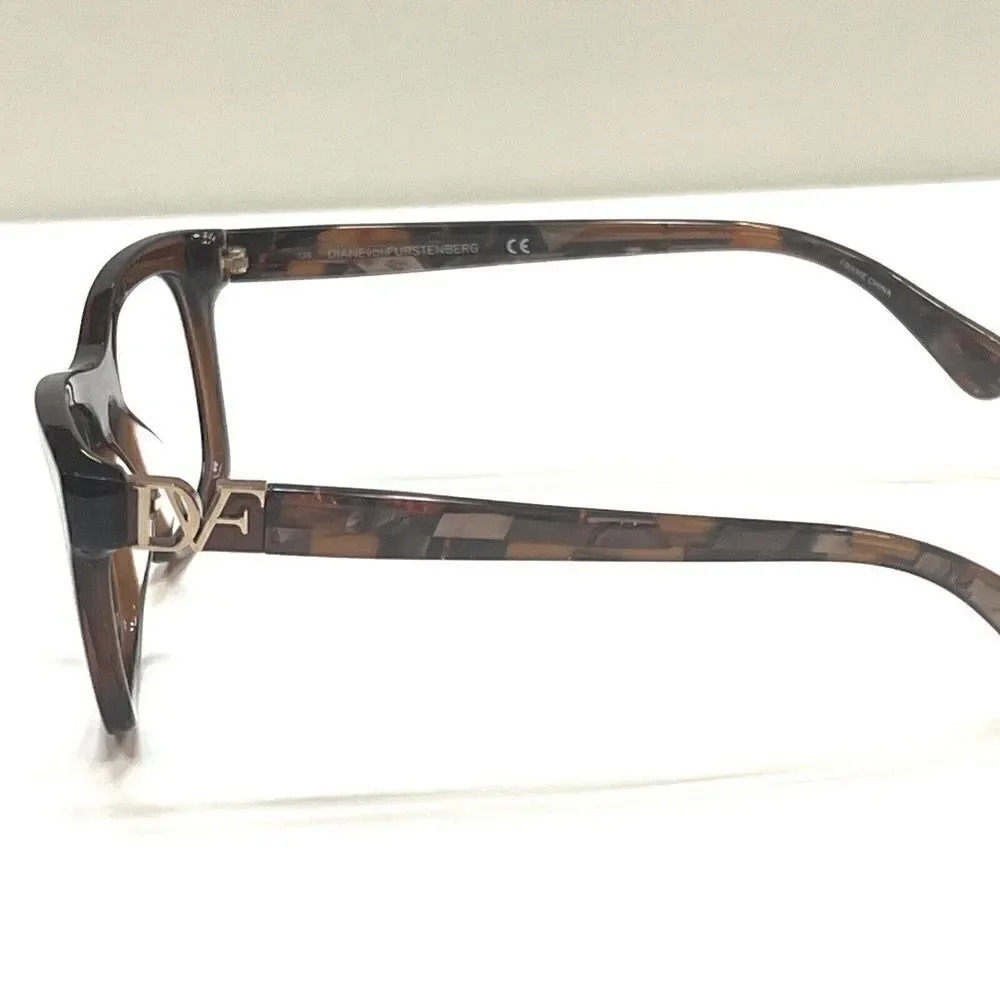 NEW Diane von Furstenberg DVF5083 210 Transparent Brown Eyeglass Frame 52-19-135